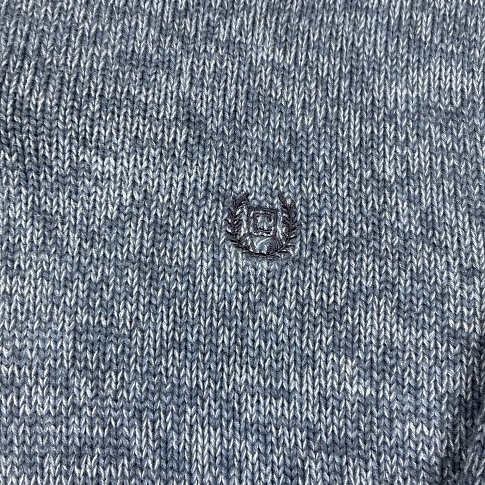 Chaps Sweater Blue Preppy Fisherman Elbow Patches Grandpa Academia Thick Mens XL - Picture 4 of 13